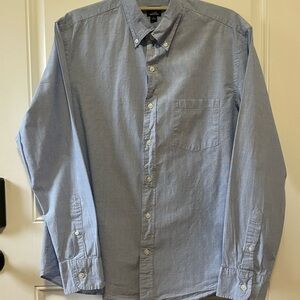 J. Crew Slim Untucked Flex Washed Light Blue Men's Button-Down Oxford Shirt